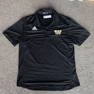 Adidas Black Polo with Gold Accents